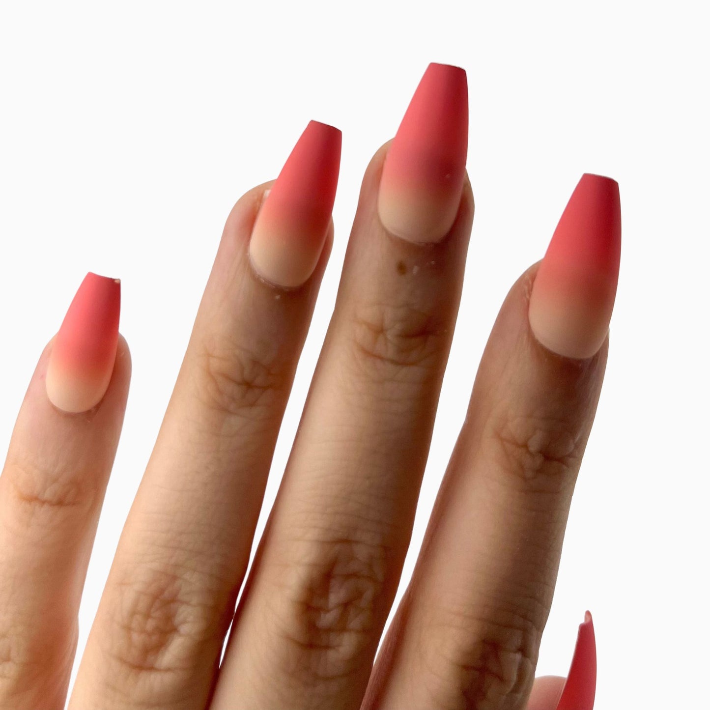 Ombre long press-on nails tekokynnet